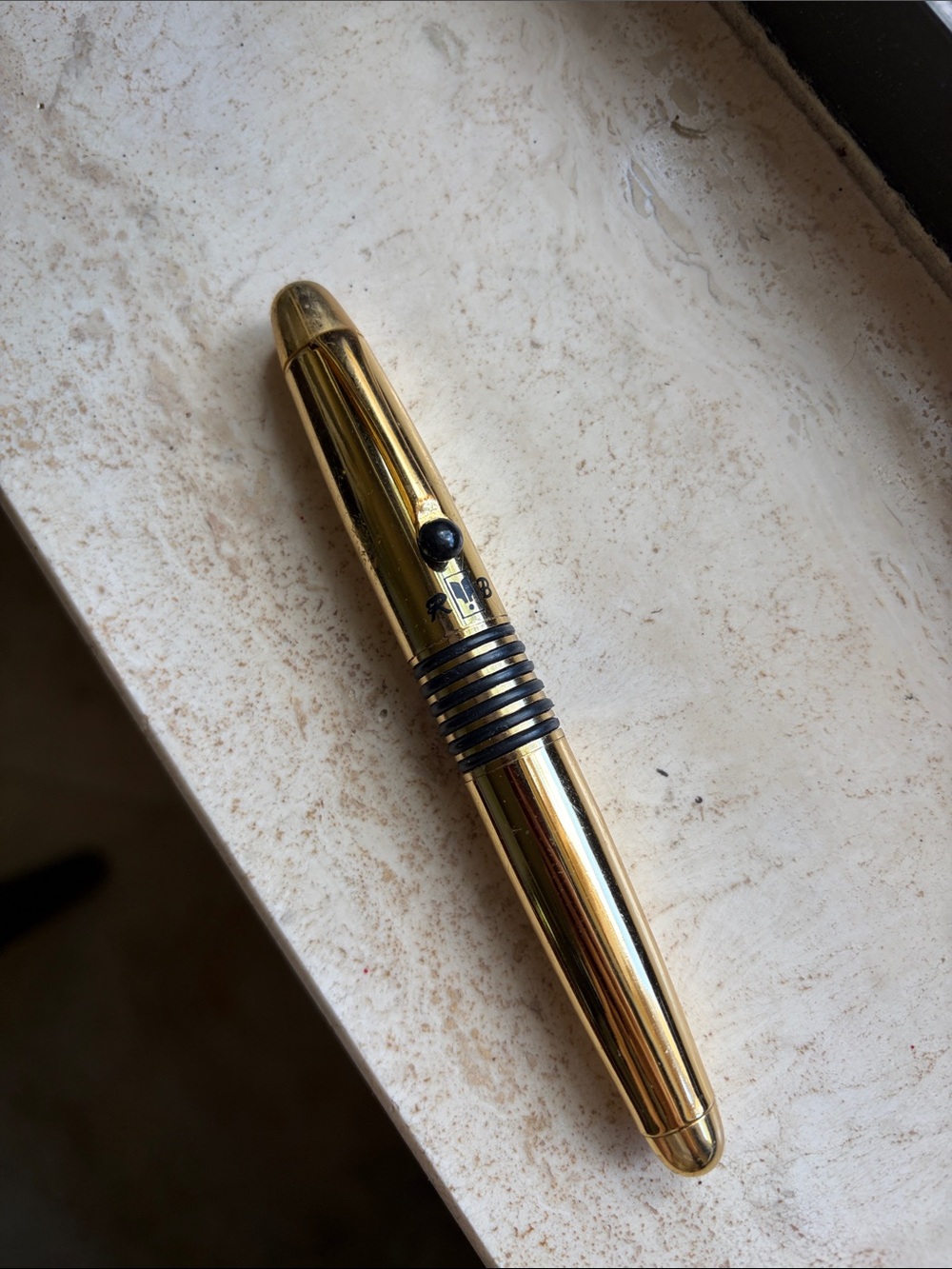 BRASS BENSON & HEDGES BALLPOINT PEN Gold Metal Ballpoint Pen with Black Grip Rin - Picture 2 of 4